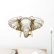 vector illustration of engraving elephant head Wall Decal