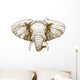 vector illustration of engraving elephant head Wall Decal