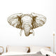 vector illustration of engraving elephant head Wall Decal