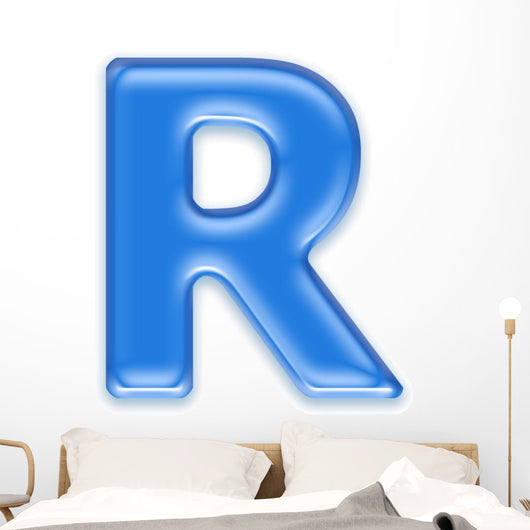 Aqua letters Wall Decal