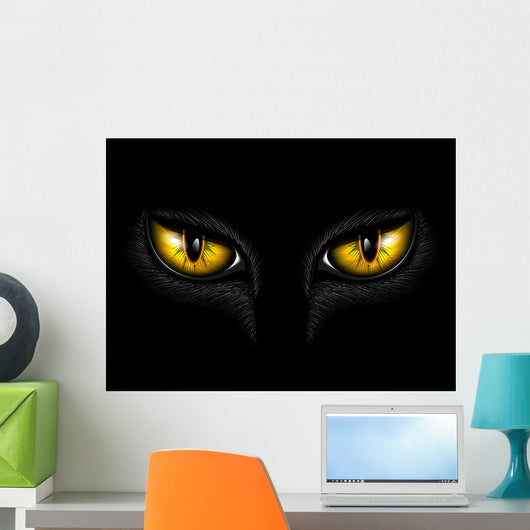 yellow cat's eye Wall Mural