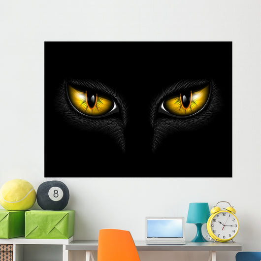 yellow cat's eye Wall Mural
