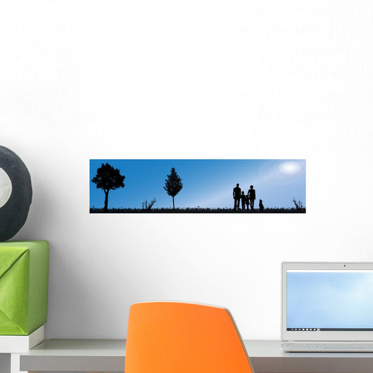 Vector silhouette of nature. Wall Mural