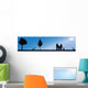 Vector silhouette of nature. Wall Mural