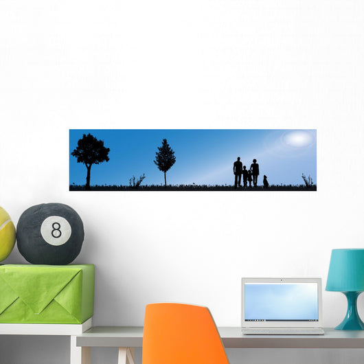 Vector silhouette of nature. Wall Mural
