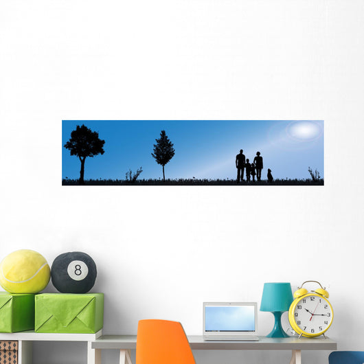 Vector silhouette of nature. Wall Mural