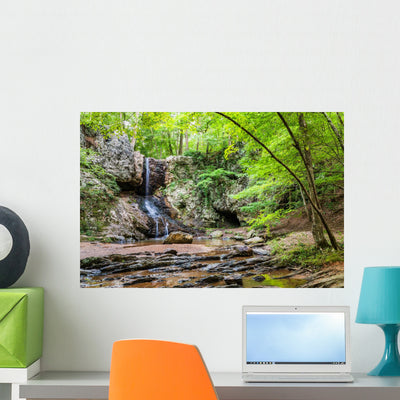 Waterfall Georgia Mountains near Wall Decal shown on a wall