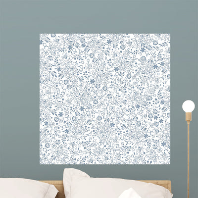 Vector Seamless Floral Pattern shown on a wall