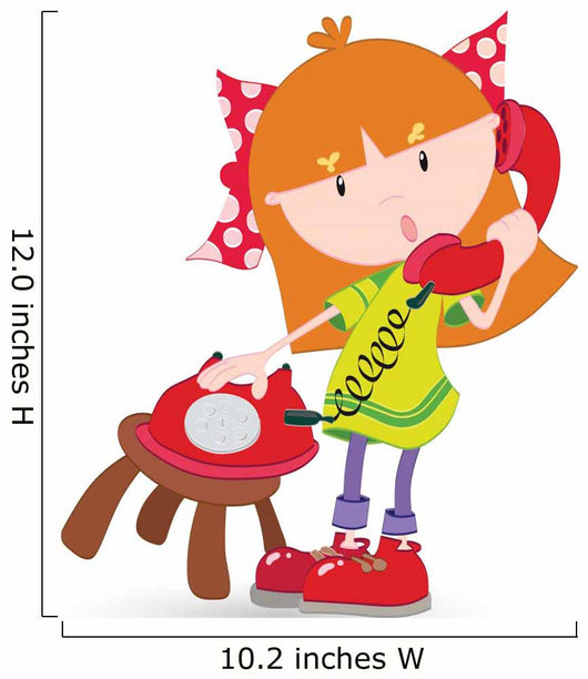 Girl talking on phone Wall Decal