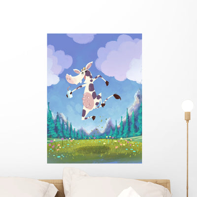 Vaca Lechera Wall Decal shown on a wall