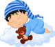 Baby Sleeping Cloud Wall Decal