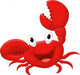 Cute Crab Cartoon Wall Decal
