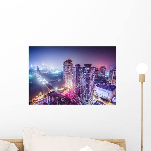 Chongqing China Downtown Cityscape Wall Decal