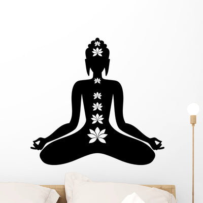 Chakras Wall Decal shown on a wall