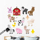 Cute Cartoon Farm Animals Wall Decal Sticker Set
