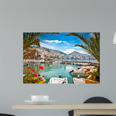Saranda City Port Ionian shown on a wall