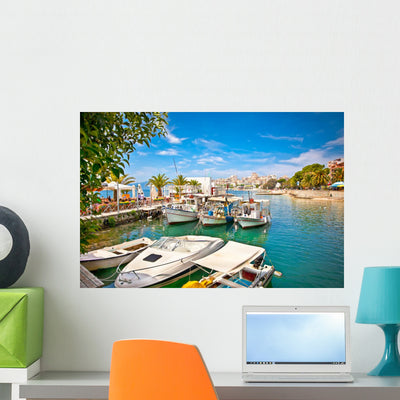 Saranda City Port Ionian shown on a wall
