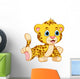 Cute Baby Cheetah Cartoon Wall Decal