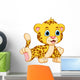 Cute Baby Cheetah Cartoon Wall Decal