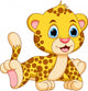 Cute Baby Cheetah Cartoon Wall Decal