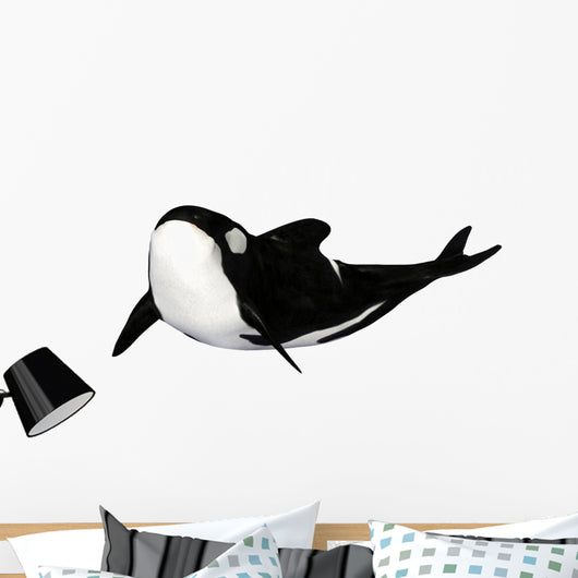 Illustration Orca White Wall Mural