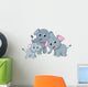 Cute elephant family cartoon Wall Decal