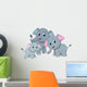 Cute elephant family cartoon Wall Decal