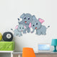 Cute elephant family cartoon Wall Decal