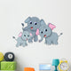 Cute elephant family cartoon Wall Decal