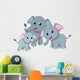 Cute elephant family cartoon Wall Decal