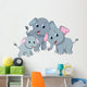 Cute elephant family cartoon Wall Decal