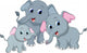 Cute elephant family cartoon Wall Decal