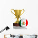 Golden Trophy and Ball with Flag of Mexico Isolated Wall Decal