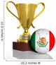 Golden Trophy and Ball with Flag of Mexico Isolated Wall Decal