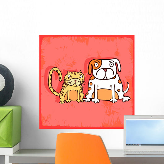 Cartoon Dog and Cat