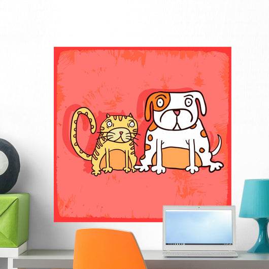 Cartoon Dog and Cat