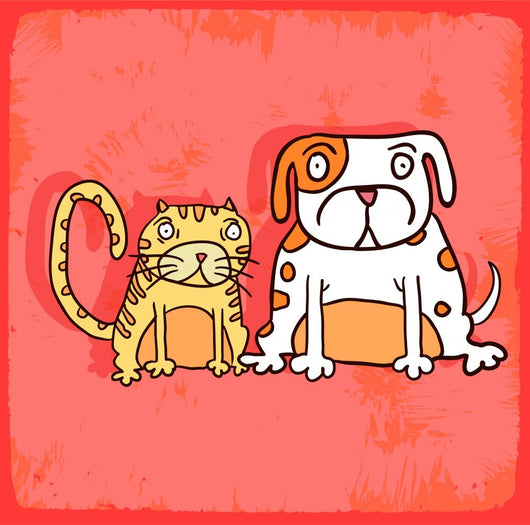 Cartoon Dog and Cat
