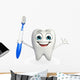 Teeth character with tooth brush Wall Decal