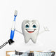 Teeth character with tooth brush Wall Decal