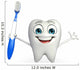 Teeth character with tooth brush Wall Decal