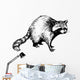 hand drawn raccoon Wall Decal