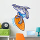 shark surfer Wall Decal