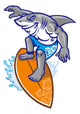 shark surfer Wall Decal