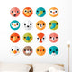 Cute Animal Smiley Faces Wall Stickers Wall Decal