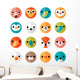 Cute Animal Smiley Faces Wall Stickers Wall Decal