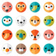 Cute Animal Smiley Faces Wall Stickers Wall Decal
