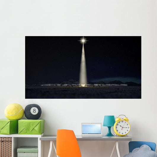 Star of Bethlehem Shining on Manger Wall Decal
