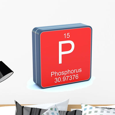 Phosphorus Element Periodic Table Wall Decal shown on a wall