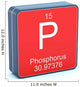 Phosphorus - Element of the Periodic Table on 3D Red Icon Wall Decal