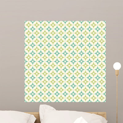 Green Garden Vector Pattern Wall Decal shown on a wall